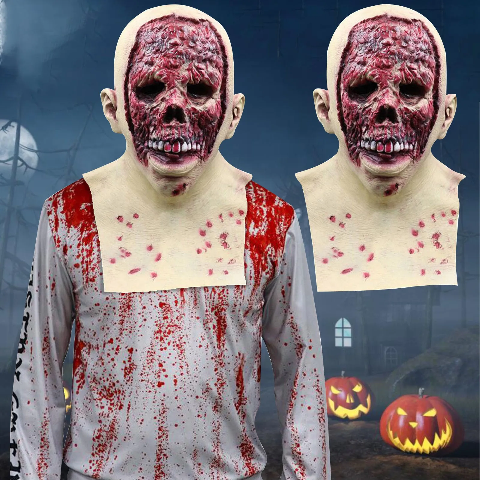 ChristmasAdult Comfortable Party Funny Latex Skull Headgear Mask Outdoor Cosplay Toys for Christmas Gift Performance Props | Игрушки и