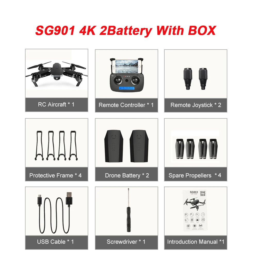 SG901 4K 2B Box GOOLRC SG907 gps Радиоуправляемый Дрон с камерой HD 4K 5G Wifi оптический поток позиционирования Дрон складной Радиоуправляемый квадрокоптер мини Дрон VS E58 E520 - Цвет: SG901 4K 2B Box