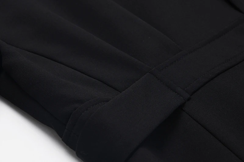 [EAM] Women Black Brief Plaid Stitch Temperament Dress New Lapel Long Sleeve Loose Fit Fashion Tide Spring Autumn 2020 1Z704