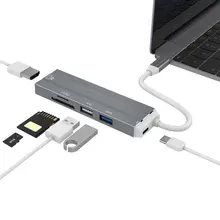 USB C концентратор USB-C к HDMI Adaptador Thunderbolt RJ45 3 концентратор USB для MacBook samsung Dex Galaxy S10/S9 USB-C