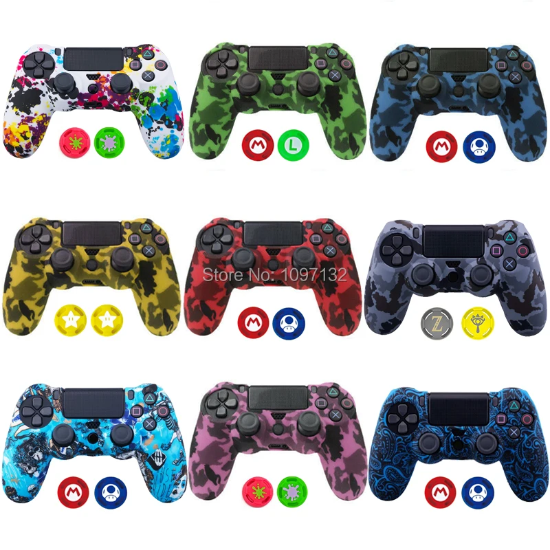 Камуфляжный силиконовый защитный чехол для Sony Playstation PS4 Play Station PS 4 Dualshock игровой