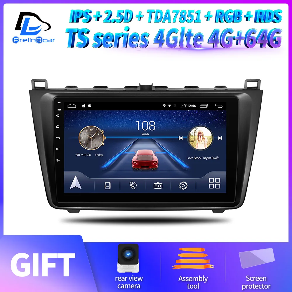 TS player 4G64G Prelingcar для Mazda 6 II Ultra 2007 08 09 10 1112 автомобильный Радио Мультимедиа Видео Стерео Плеер навигация gps Android 9,0 приборная панель - Цвет: TS player 4G64G