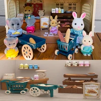 1/12 Forest Rabbit Animal Family breadshop Set Food Toy Miniature Dollhouse Furniture Accessories Birthday Gift Toys For Girls 1