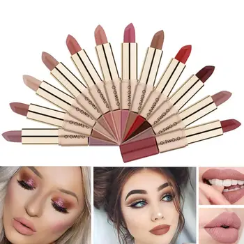 

OTWOO 2 in 1 Fashion Women Matte Lipstick Lip Gloss Waterproof Long Lasting Non-sticky Makeup Cosmetics