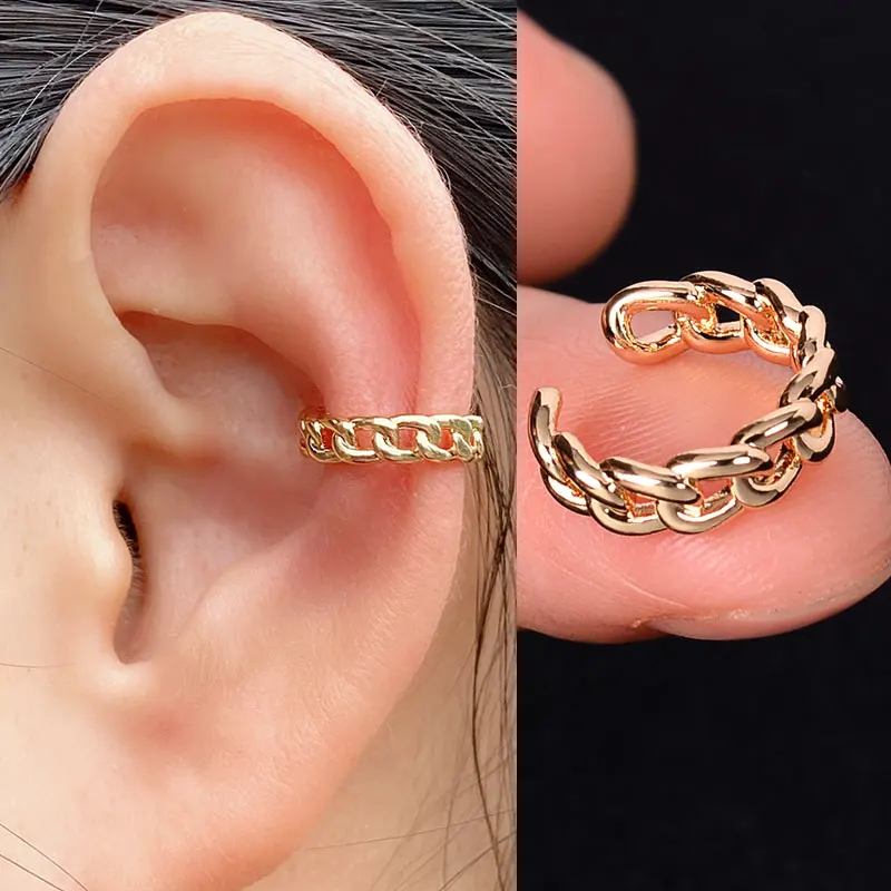 1 Pc Stackable Cuff Wrap Clip On Earrings Women Girls Climber Ear Cartilage Bone Clips Fake Earing Non Piercing Without Holes