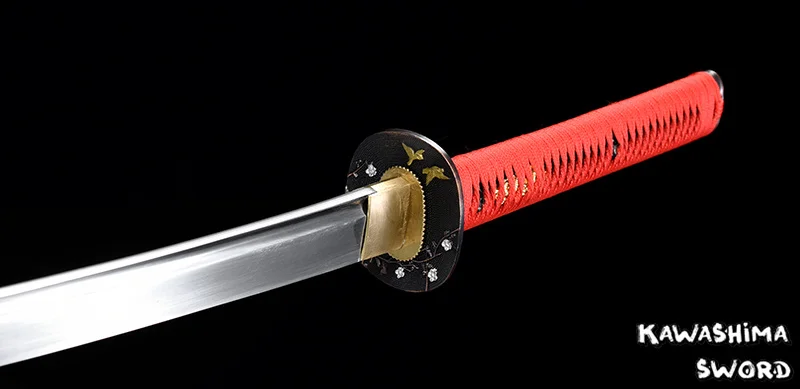 41Inches-Real Sword 1060 Высокоуглеродистая сталь полная острота Тан готовая к резке-японская катана-красный/золотой