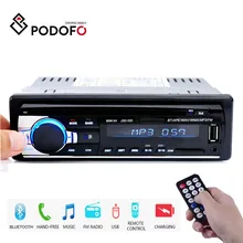 Podofo 1DIN en el tablero de Radios de coche estéreo Control remoto Digital de Audio Bluetooth de música estéreo 12V del coche de Radio Mp3 jugador USB/SD/AUX-IN(China)