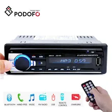 Podofo 1DIN en el tablero Radios de coche estéreo Control remoto Digital Bluetooth Audio música estéreo 12V coche Radio Mp3 Player USB/SD/AUX-IN