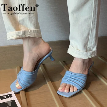 

Taoffen New Arrival Women Sandals Fashion High Heel Slipper Summer Shoes Woman Casual Daily Lady Party Footwear Size 35-39
