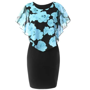 

Pop Women Print Dress Round Neck Sleeveless Slim Fit Bodycon Dress For Summer S-5XL Pop 88