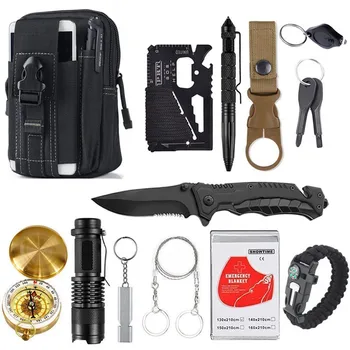 

Outdoor Hunting Knife Saw Survival Kit Military Folding Knife Garget Drop shipping Camping Gear Survival kit