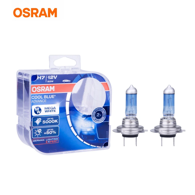 Галогенные лампы OSRAM H1 H3 H7 Светодиодный H4 дальний и ближний свет 5000K очень белый 12В