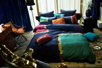 

Fashion Designer Luxury Brand Bedding Set Egypt Cotton Embroidery King Queen Size Bed Set Duvet Cover Bed Sheet Set Bedlinen
