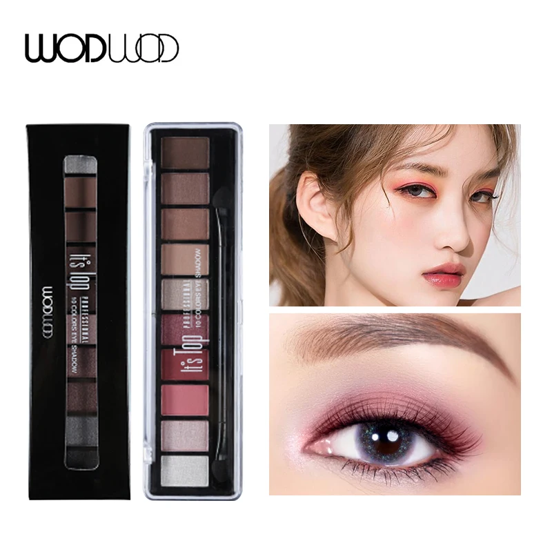 

WODWOD 10 Color Eyeshadow Pallete Makeup Palette Matte Glitter Eye Shadow Silky Powder Pigmented Make up Nude Beauty Cosmetics