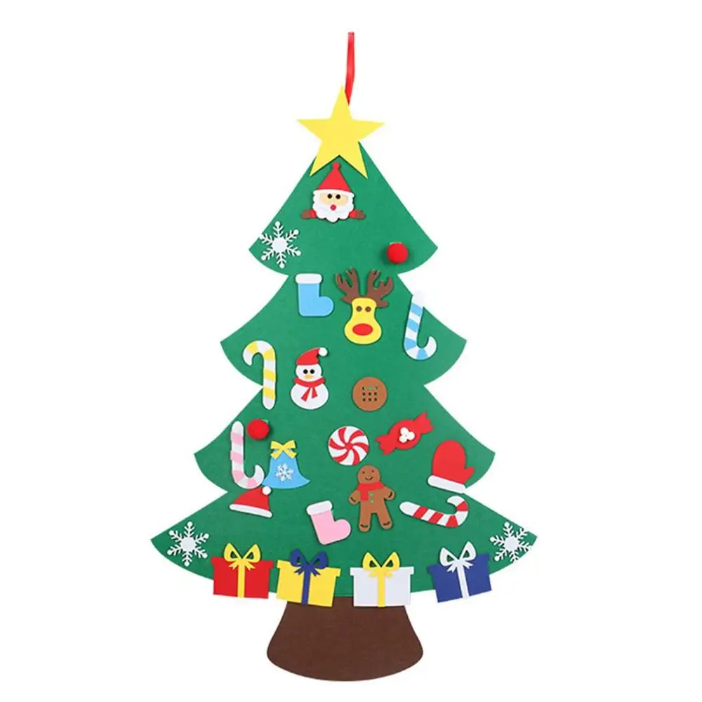 3 Felt Christmas Tree Pendant Children's Puzzle Hand Mall Christmas Atmosphere Layout Ornaments Wall Hanging Decor - Цвет: 3