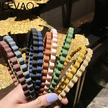 

LEVAO Wavy Hairband Matte Solid Color Headband Bezel Turban Women Lady Girls Hair Accessories Headwear Head Hoop Hair Band New