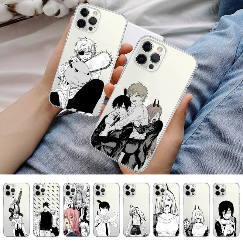 Cartoon Anime Chainsaw Man Phone Case for iPhone 11 12 13 mini pro XS MAX 8 7 6 6S Plus X 5S SE 2020 XR case iphone 13 pro max case clear