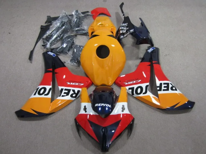 4 подарки ABS литья под давлением Обтекатели подходит для CBR1000RR 08 09 10 11 2008-2011 капот кузова набор на заказ Оранжевый Красный - Цвет: Orange Red