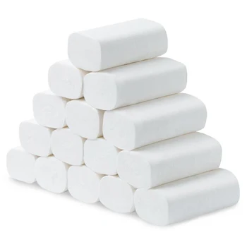 

10 Rolls Of Toilet Paper Toilet Tissue 4-Ply Native Wood Pulp Roll Paper Suitable For Home Cafes Office Restaurants