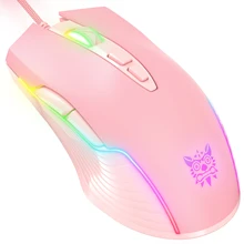 Onikuma cw905 6400 dpi gaming mouse led backlit usb ergonômico óptico 2.4g mouse lol rato de jogos rosa/preto surf mouse para pc