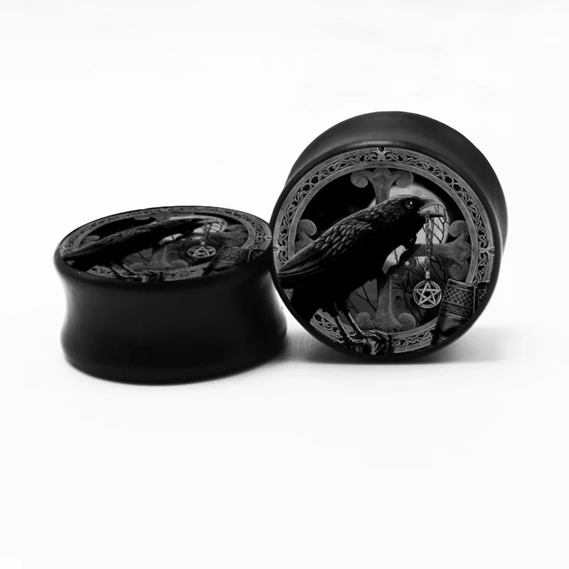 2pcs/lot Black Wood Ear Gauge Plugs And Tunnels Ear Stretcher Expander