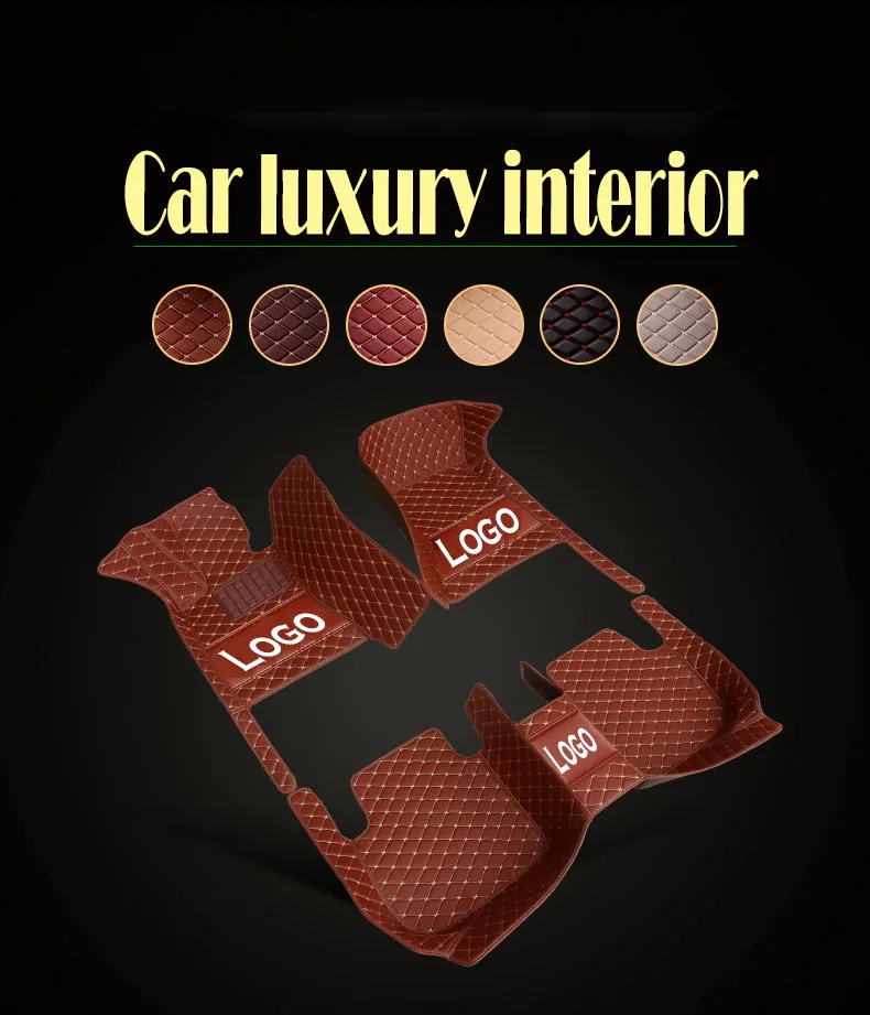 

Custom car logo car floor mats for Land Rover Evoque Freelander 2 Freelander Waterproof leather Anti-slip carpet