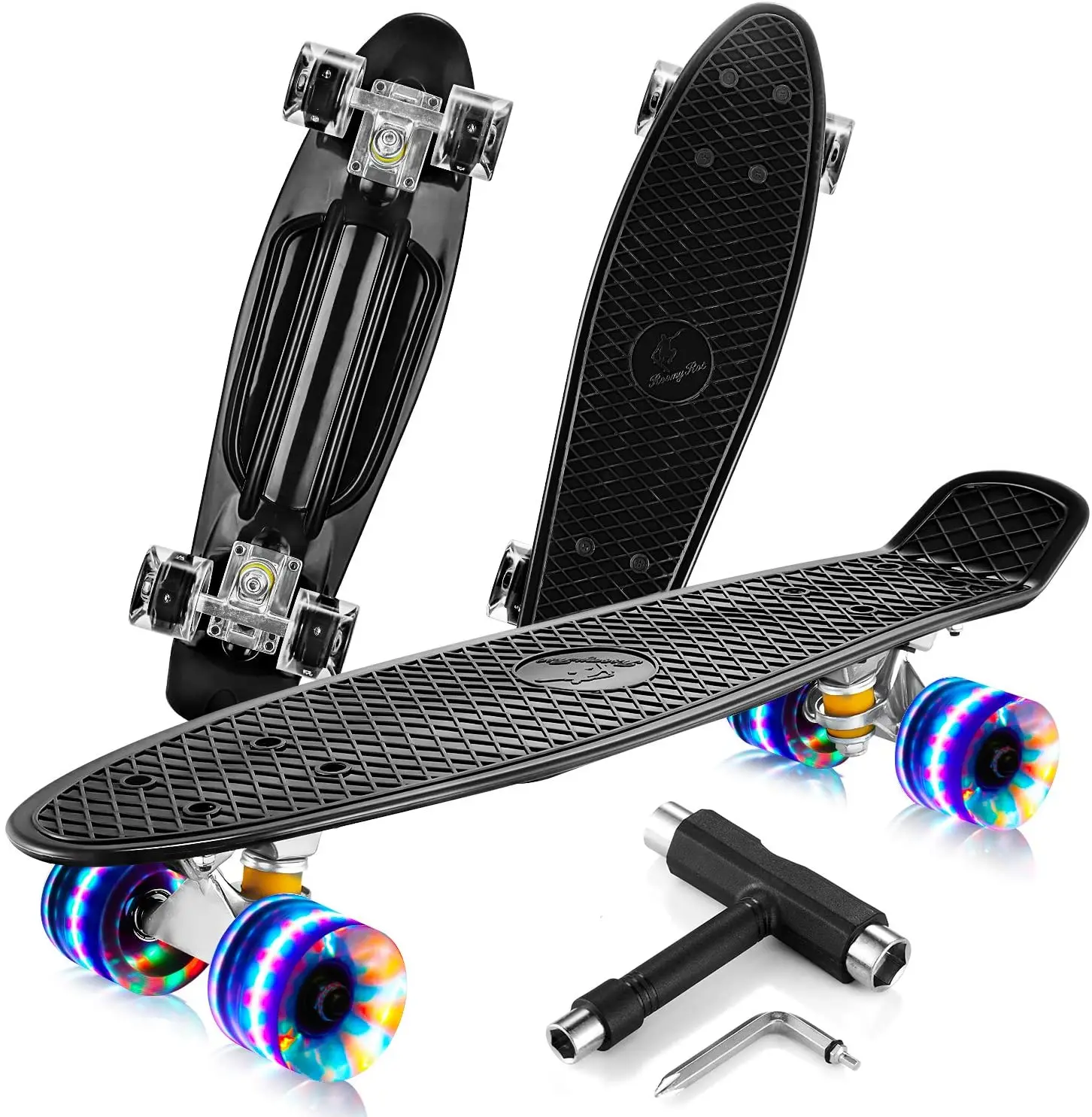 Jusenda Skateboard 22in Mini Cruiser Children S Penny Board Pastel Longboard Fish Skate Board Flashing Wheels Banana Skateboard Skate Board Aliexpress