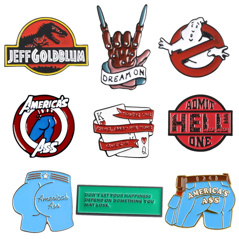 Эмалевая заколка без табличка на вход с супергероями американская красно-белая