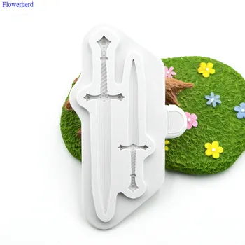 

New Swords Shape Fondant Cake Silicone Mold Cake Decorating Tools Birthday Wedding Decoration DIY Chocolate Biscuit Mold