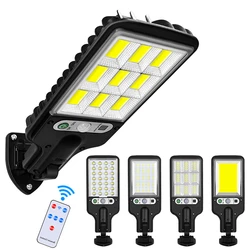 Lampadaire solaire extérieur avec 3 modes d'éclairage, capteur de mouvement étanche, éclairage de sécurité pour jardin Patio cour 