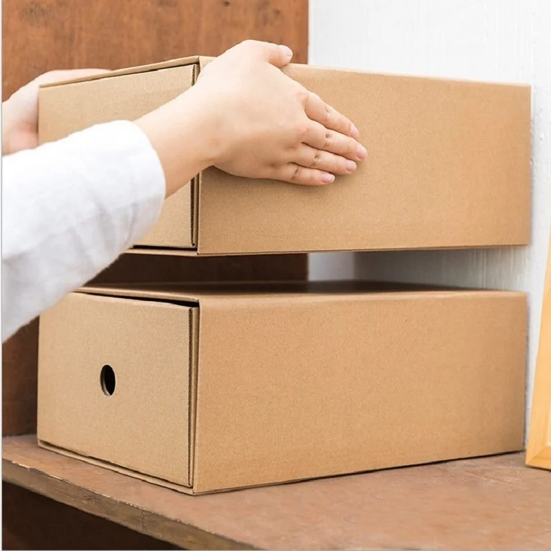 

Household Sundries Drawer Type Storage Boxoffice Desk DIY Kraft Paper Finishing Box 3 Styles Storage Box