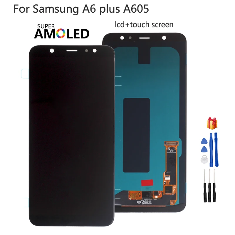 ЖК дисплей для Samsung Galaxy A6 Plus + A605 сменный экран A605FN A605G A605GN Amoled|Экраны мобильных