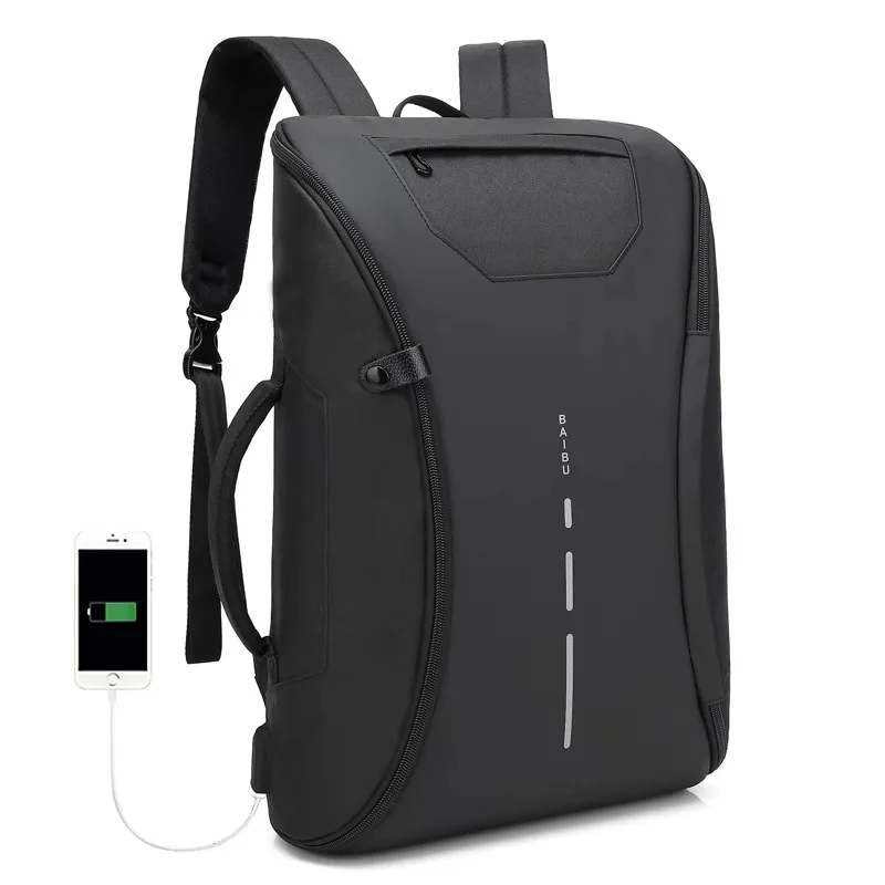 

BELLELIFE Creative Expandable Oxford Backpack for Men USB Charging Business Trip Laptops Backpack Outdoor Travel Handbag Mochila