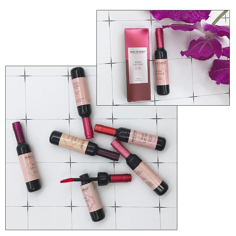 6 Colors Red Wine Bottle Stained Matte Lip Gloss Tint Waterproof Liquid Easy To Wear Non-Stick Beautiful Make Up Lip