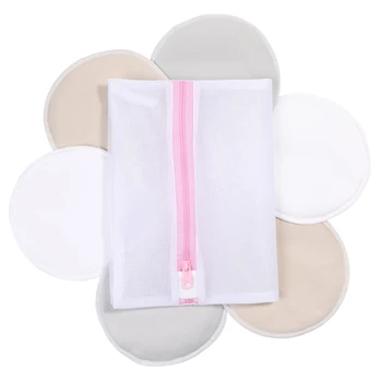 

6Pcs Washable Nursing Pads with Wash Bag Breastfeeding for Maternity,Reusable Nipple Covers,Leak Proof Highly Absorbent