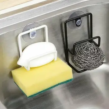 

1pcs Dish Cloth Brush Sponge Sink Towel Rack Double Cup Rack Suction Bathroom With Kitchen Accessories Drain Sponge Organiz Q4Y5