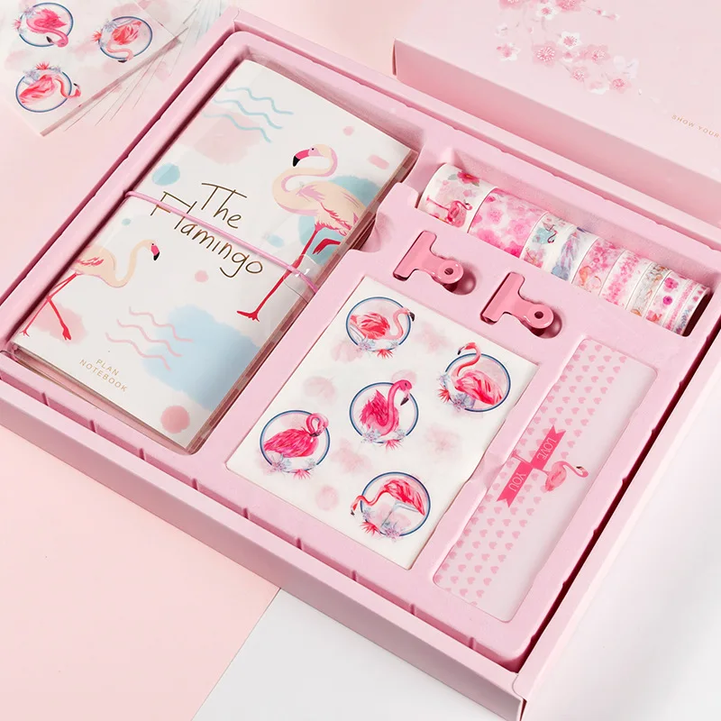 

A6 Handbook Girl Net Red Set Loose Page Square Girl Sweet Handbook Gift Box Small Fresh Notebook planner traveler's notebook