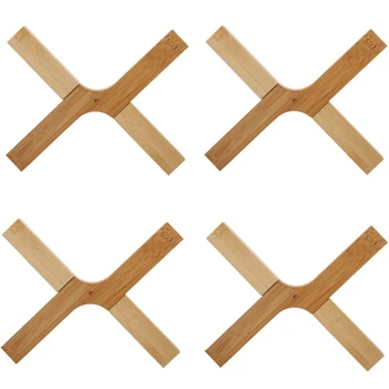 

Creative Folding Bamboo Bowl Mat Anti-Scalding and Non-Slip Insulation Mat for Dining Table Simple Household Pot Mat