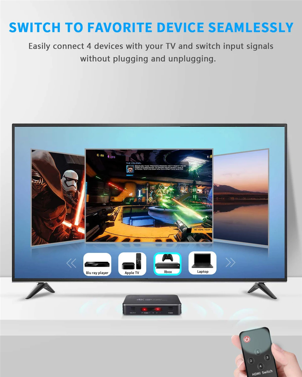 Выключатель UHD HDMI 2 0 4K 1x4 стандартный хаб с поддержкой HDCP и ИК пульта