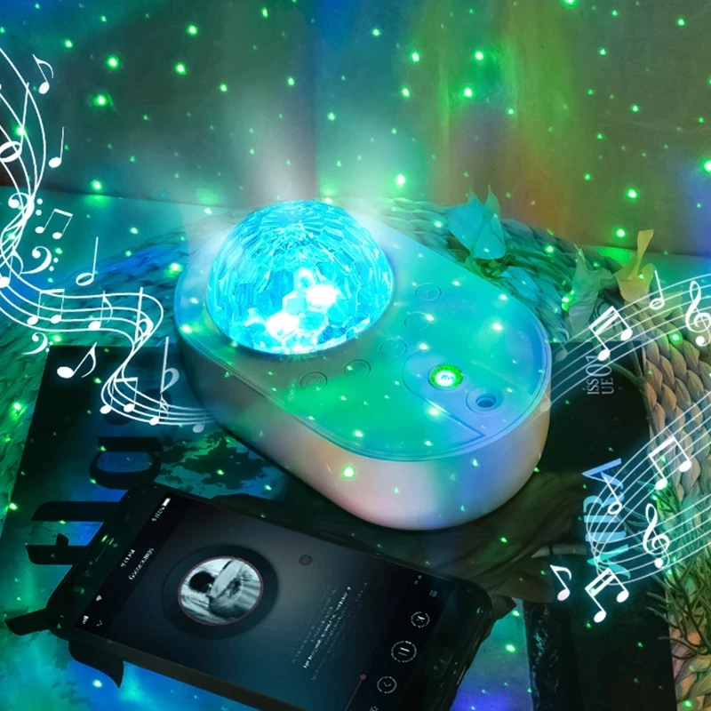 

Spaceship Star Night Light Projector Galaxy LED Projection Lamp For Kids Bedroom Home Party Decor White Noise Bluetooth Speaker