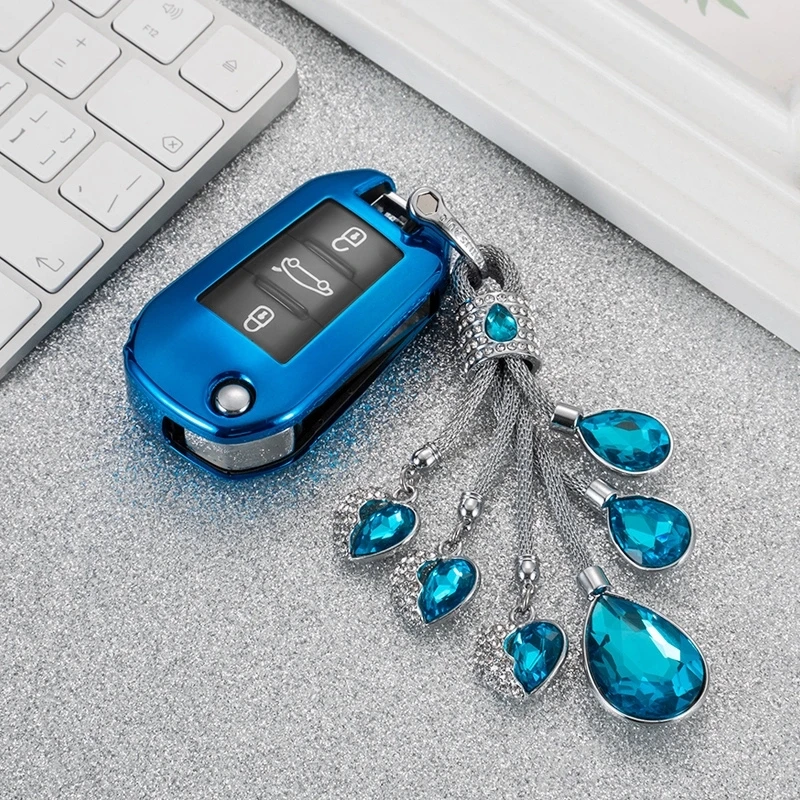 

Soft TPU Car Key Case Shell Cover For Citroen C4L CACTUS C5 C3 C6 C8 Picasso Xsara For Peugeot 3008 308 RCZ 508 3button keychain