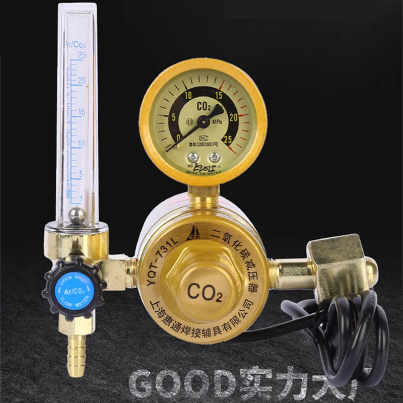 

CO2 Pressure Regulator Carbon Dioxide Pressure Reducer Heated Pressure Gauge Meter 36V CN Plug Flowmeter For MIG/TIG Welding