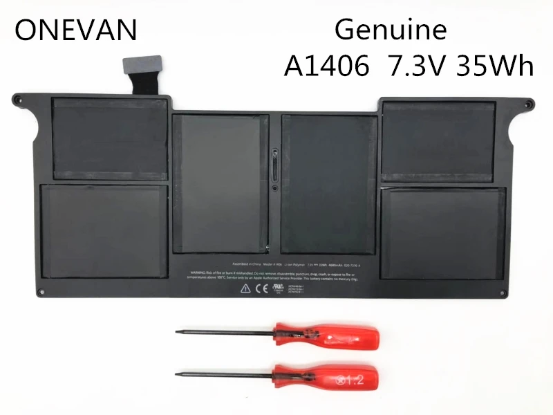 Аккумулятор ONEVAN 7,3 V 35Wh A1406 A1495 для ноутбука APPLE Macbook Air 1" дюймов A1465 A1370 Mid 2011 2012 2013 раннее
