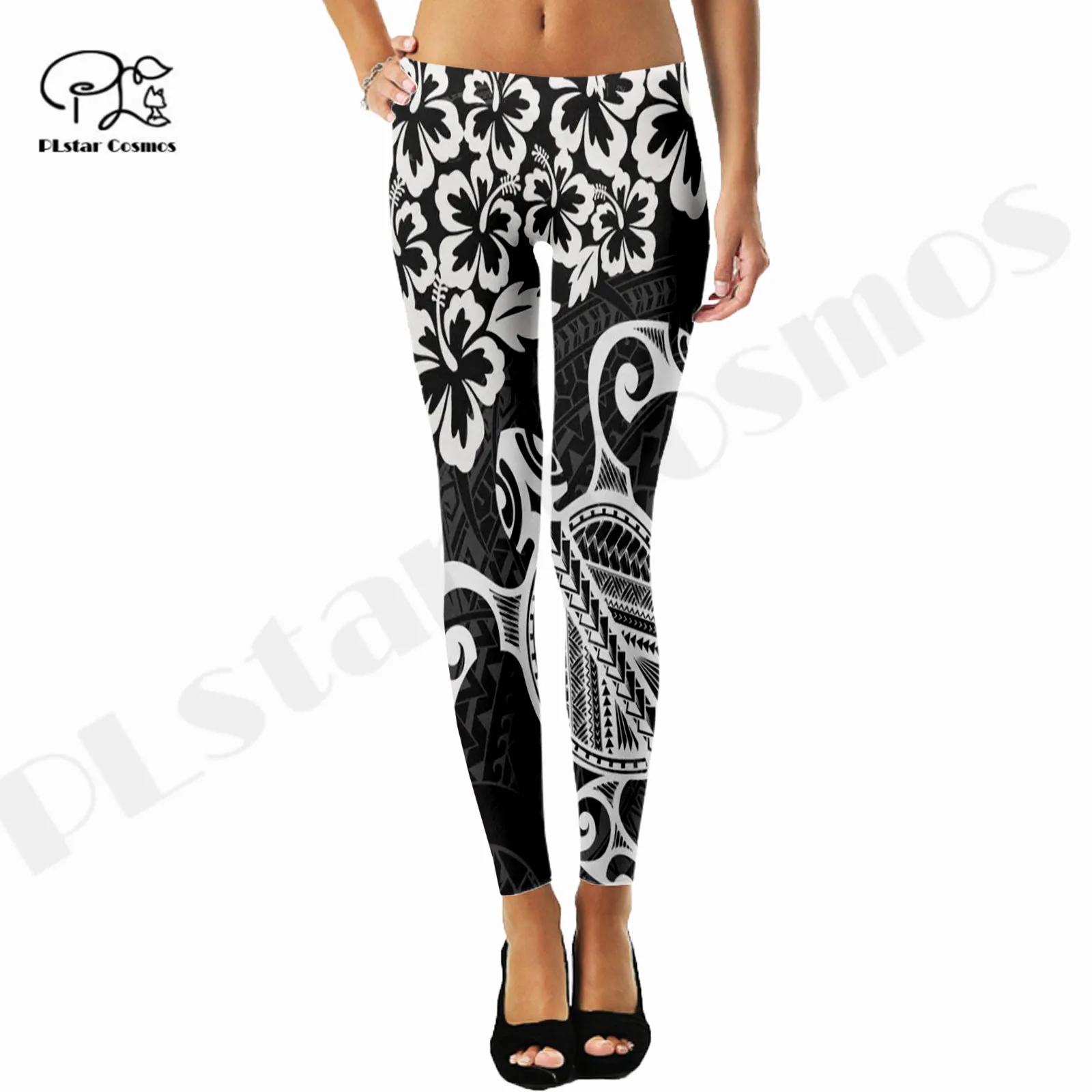 PLstar Cosmos Newest Women 3Dprint Tribal Tattoo Art Leggings US Size Workout Leggings Slim Pants Sexy GYM Fitness Leggings Q-1
