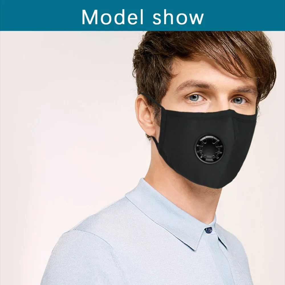 4Pcs Reusable Dustproof Mask Adjustable Straps Ear Loops Breathing Valve PM2.5 Windproof Foggy Haze Pollution Respirator #5K04 (13)
