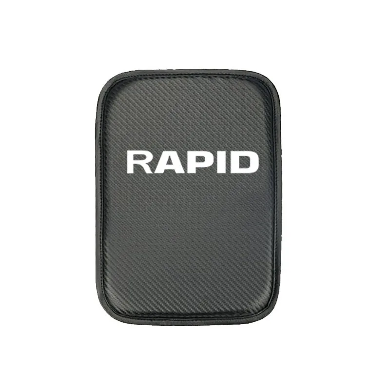Автомобильная центральная консоль, подлокотник, сиденье, коробка для Skoda RAPID, защитная накладка для автомобиля, углеродное волокно, Стайлинг из искусственной кожи