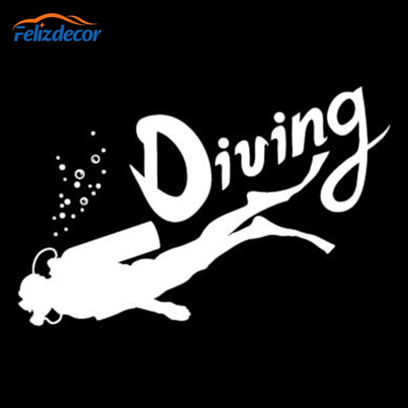 Black/Silver Diving Club Scuba Diver Fashion Car Styling Car Accessories Stickers Vinyl Decoration C408 - Image 3