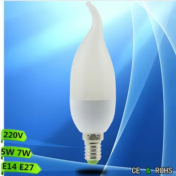

1X E14 LED Candle Light Energy Saving Lamp 5W 9W E14 E27 220V LED Chandelier Bombilla LED Spotlight for Home Deco