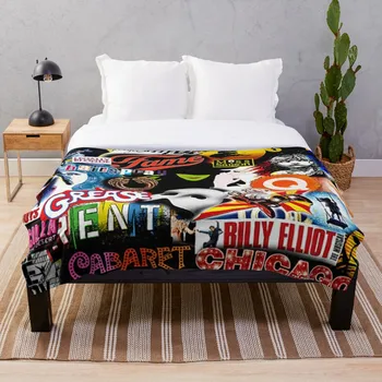 

Broadway Musical Collage Throw Blanket Soft Sherpa Blanket Bed Sheet Single Knee Blanket Office Nap Blanket