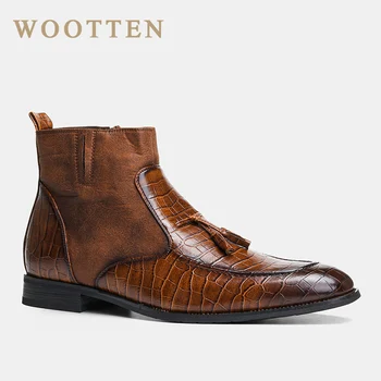 

40-46 brand men boots WOOTTEN Top quality handsome comfortable spring Retro leather boots #KD5285C3